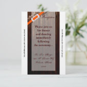 Carte de réception 3,5 x 7 Bande de ruban en diama (Debout devant)