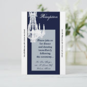 Carte de réception 3,5 x 7 cristal Chandelier Glit (Debout devant)