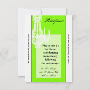 Carte de réception 3,5 x 7 cristal Chandelier Glit