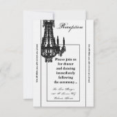 Carte de réception 3,5 x 7 cristal Chandelier Glit (Devant)