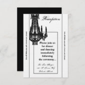 Carte de réception 3,5 x 7 cristal Chandelier Glit (Devant / Derrière)