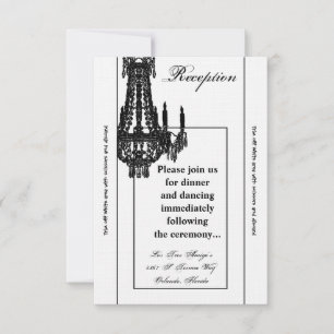 Carte de réception 3,5 x 7 cristal Chandelier Glit