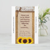 Carte de réception 3,5 x 7 Dentelle de tournesol B (Debout devant)