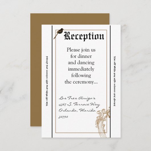 Carte de réception 3,5 x 7 Inséparables officiels (Devant / Derrière)