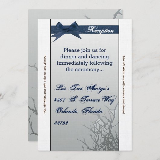 Carte de réception 3,5 x 7 Miroir en verre dépoli (Devant / Derrière)