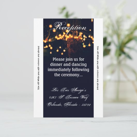 Carte de réception 3,5 x 7 nuit (Debout devant)