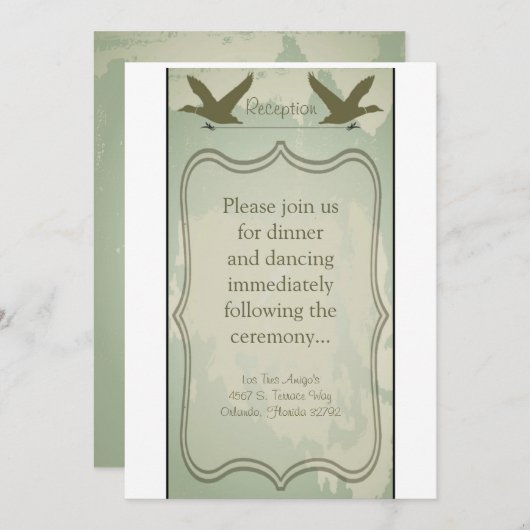 Carte de réception 3,5 x 7 Pays Chasse au canard R (Devant / Derrière)