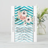 Carte de réception 3,5 x 7 Rose géométrique Chevro (Debout devant)