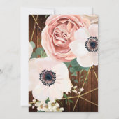 Carte de réception 3,5 x 7 Rose géométrique Chevro (Dos)