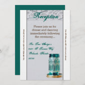 Carte de réception 3,5 x 7 rustique Pays Mason Jar (Devant / Derrière)