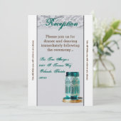 Carte de réception 3,5 x 7 rustique Pays Mason Jar (Debout devant)