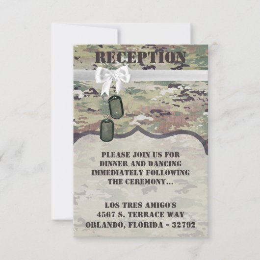 Carte de réception 3,5x5 Armée de terre Force aéri (Devant)