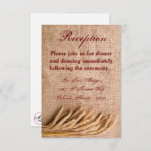 Carte de réception 3,5x5 Blé sur le sac Burlap (Devant / Derrière)