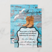 Carte de réception 3,5x5 Bottes de porte en bois b (Devant / Derrière)