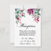 Carte de réception 3,5x5 Fleur tropicale en blanc (Devant)