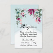 Carte de réception 3,5x5 Fleur tropicale sur Blue (Devant / Derrière)