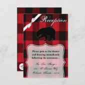 Carte de réception 3,5x5 Rouge Buffalo Plaque Ours (Devant / Derrière)