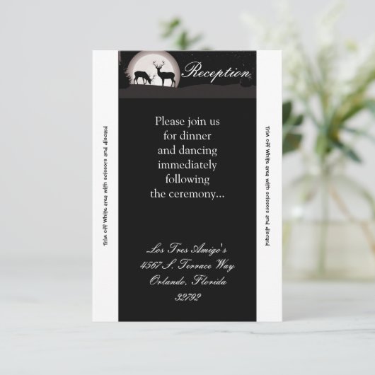 Carte de réception 3,5x7 Chasse au cerf Lune des c (Debout devant)