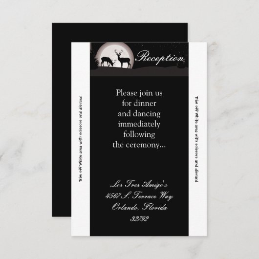 Carte de réception 3,5x7 Chasse au cerf Lune des c (Devant / Derrière)