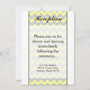 Carte de réception 3,5x7 Chevron jaune et gris