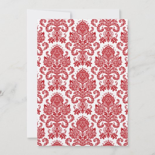 Carte de réception 3,5x7 Damassé rouge et blanc (Dos)