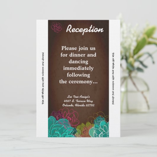 Carte de réception 3,5x7 Floral Néon Printemps (Debout devant)