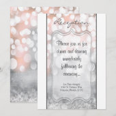 Carte de réception 3,5x7 Glitz rose paillettes (Devant / Derrière)