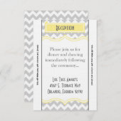 Carte de réception 3,5x7 Gris clair Chevron jaune (Devant / Derrière)