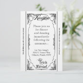 Carte de réception 3,5x7 Manger Boire Se Marier Bl (Debout devant)