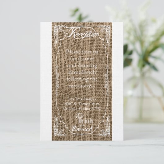 Carte de réception 3,5x7 Manger Boire Se Marier Bu (Debout devant)