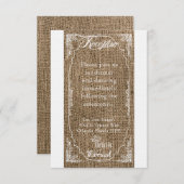 Carte de réception 3,5x7 Manger Boire Se Marier Bu (Devant / Derrière)