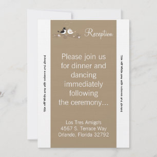 Carte de réception 3,5x7 Mariage Bird Brid