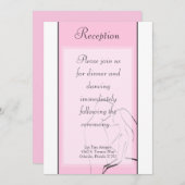 Carte de réception 3,5x7 Mariée & Marié Rose (Devant / Derrière)