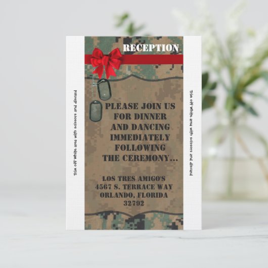 Carte de réception 3.5x7 marine IMPRESSION NUMÉRIQ (Debout devant)