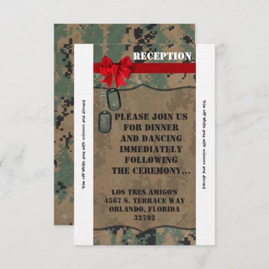 Carte de réception 3.5x7 marine IMPRESSION NUMÉRIQ (Devant / Derrière)