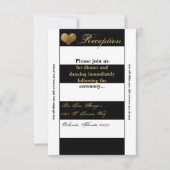 Carte de réception 3,5x7 moderne rayure noir blanc (Devant)