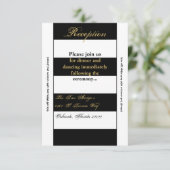 Carte de réception 3,5x7 moderne rayure noir blanc (Debout devant)