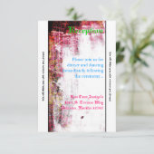 Carte de réception 3,5x7 Neon Grunge Rayure Couleu (Debout devant)