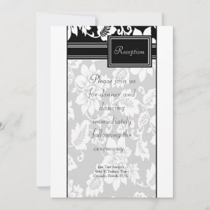 Carte de réception 3,5x7 Noir et Blanc Filigrane