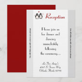 Carte de réception 3,5x7 Pingouin couple d'amoureu (Devant / Derrière)