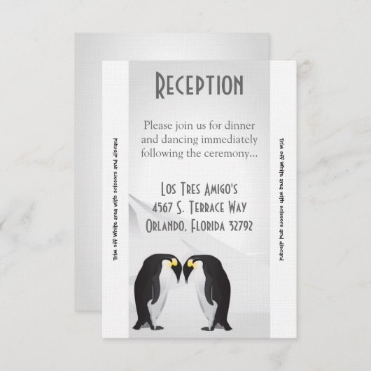 Carte de réception 3,5x7 Pingouin de campagne Comp (Devant / Derrière)