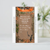 Carte de réception 3,5x7 Tête de cerf chasse camou (Debout devant)
