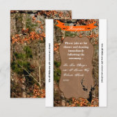 Carte de réception 3,5x7 Tête de cerf chasse camou (Devant / Derrière)