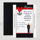 Carte de réception 3,5x7 uniforme de marin marié d (Devant / Derrière)