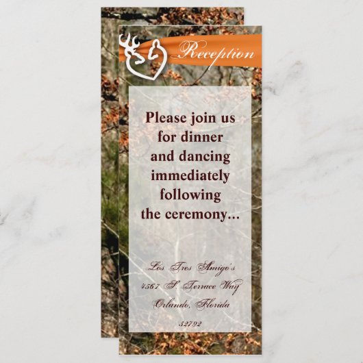 Carte de réception 4x9 Couple de cerfs Camouflage (Devant / Derrière)