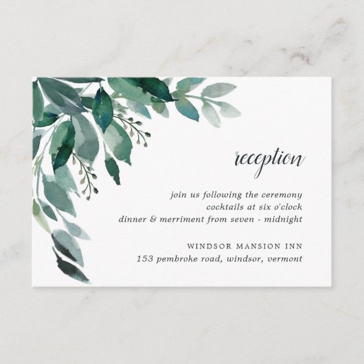 Carte de réception à feuillage abondant (Devant)