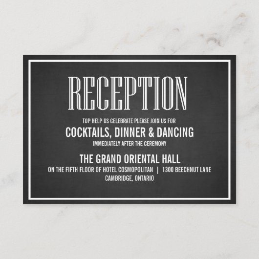 CARTE DE RÉCEPTION À LA CRÉATION TYPOGRAPHIQUE RÉT (Dos)