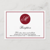 Carte de réception à monogramme en écriture élégan (Devant)