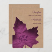 Carte de réception à monogramme en toile de jute v (Devant / Derrière)