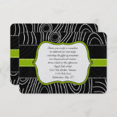 Carte de réception Apple Green Black Wood Grain (Devant / Derrière)